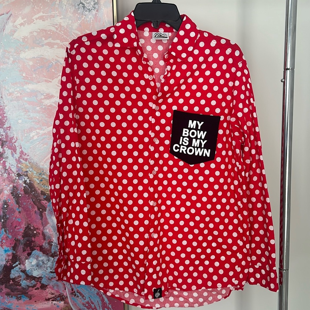 Cakeworthy Minnie Mouse button-down shirt
